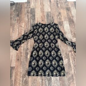 Dolce & Gabbana Sacred Heart Print Dress with Jeweled Buttons